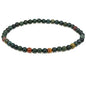 Keleny 4mm Natural Round Beads Gemstones Rock Crystal Stretch Bracelet 7 Inch Unisex - color: Green Bloodstone Heliotrope