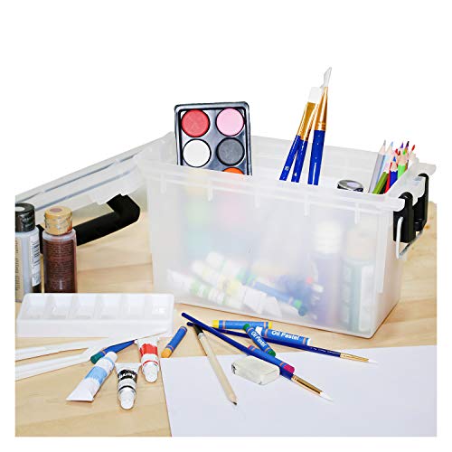 Logix 12535 Translucent Craft Organizer, Art Supply Organizer and Storage, Lockable School Supplies Organization, Moisture Resistant, Made in USA - size: One Size