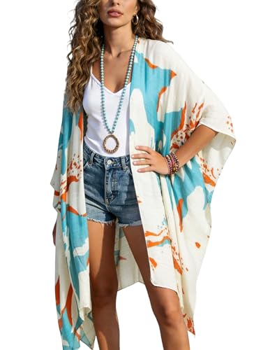 Kimonos for Women Swimsuit Coverups Beach Cover Up Swimwear Cardigan Summer - color: Summer Painting 3