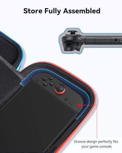 MONGERY Carrying Case for Nintendo Switch 2 (2025), Hard Shell Travel Storage with Soft Interior, Fits Console, Charger & Accessories, 10 Game Card Slots, Portable Protective Case - Black