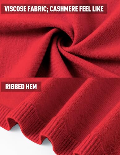 PULI Women's Versatile Knitted Shawls Scarf Poncho Sweater with Buttons Lightweight Spring Summer Fall Wraps - color: A-red