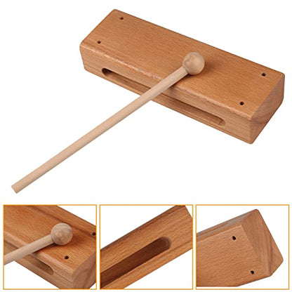GNIEMCKIN Solid Wood Rhythm Block, Set of 3, Solid Wood Rhythm Block Musical Percussion Instrument Perfect for Rhythm Classes with 3 Pack of Mallet Solid Hardwood - size: 3 Pack