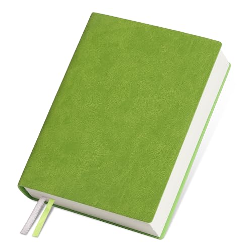 Thick Blank Journal Notebook 400Pages Sketch Book Blank Journal Unlined No Lines Soft Leather A6 (3.9 × 5.5) Journal Leather Notepad Drawing Book Memo Writing Sketch Pad Diary Notebook - color: Green-400 Page