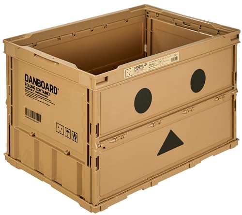 Trusco TR-O50B-A-DNB Thin Folding Container, 11.8 gal (50 L), No Lid, Beige Storage Case, Storage Box - color: beige, style: Locking lid included
