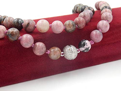 mala Beads Necklace for Women Man, mala Bracelet, Prayer Beads Necklace - color: rhodonite no tassel