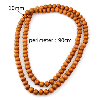 COLORFUL BLING Ethnic Natural Wood Beads Necklace for Men Women Africa Wooden Chain Chunky Strand Necklace Statement Hip Hop Jewelry - color: long