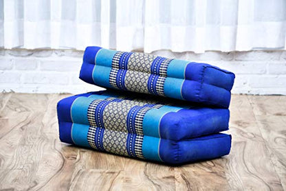 Leewadee Foldable Floor Mattress – 2 in 1 Floor Meditation Mat for Yoga and Relaxation, Seating Futon with Kapok - color: Sf28 - Blue