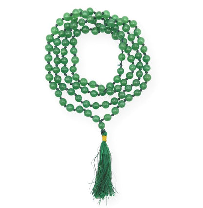 GEMSCITE Japa Mala 108 Prayer Beads Perfect for Meditation Spiritual Mala Necklace & Wrist Mala Bracelet - color: Green Aventurine, size: Hand Knotted
