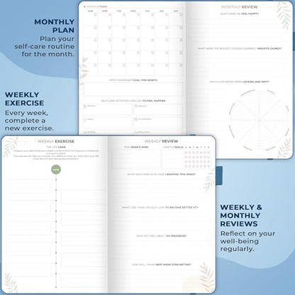 Clever Fox Self-Care Journal Premium – Daily Gratitude & Mental Health Notebook for Women – Reflection & Personal Development Journal (Mystic Blue) - color: Mystic Blue