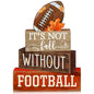 Yuntau 4 Pcs Football Fall Table Decorations Football Tiered Tray Decor Rustic Autumn Wooden Blocks Sign It's Not Fall Without Centerpiece Decorative Faux Book Sign for Room Coffee Table Mantel Shelf - style: Football Fall