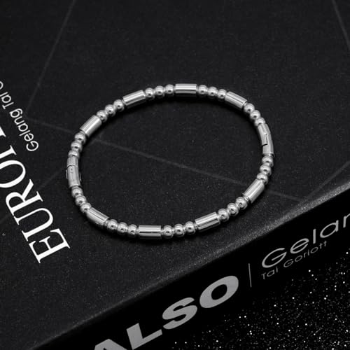 Stainless Steel Bamboo Design Bracelet Titanium Steel Bangle - color: Square Silver
