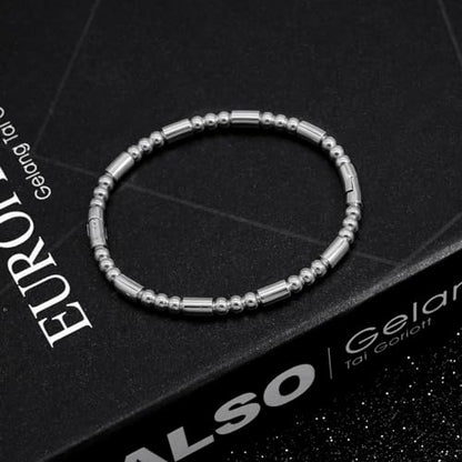 Stainless Steel Bamboo Design Bracelet Titanium Steel Bangle - color: Square Silver