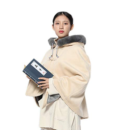 DGXIN Unisex Meditation Hooded Monk Cloak One Size Length 60cm - color: Creamy