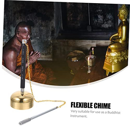 Toyvian Telescopic Meditation Sound Chime Handbell Buddhist Instrument for Prayer and Healing Lightweight Compact Design for Temple Rituals and Stress Relief