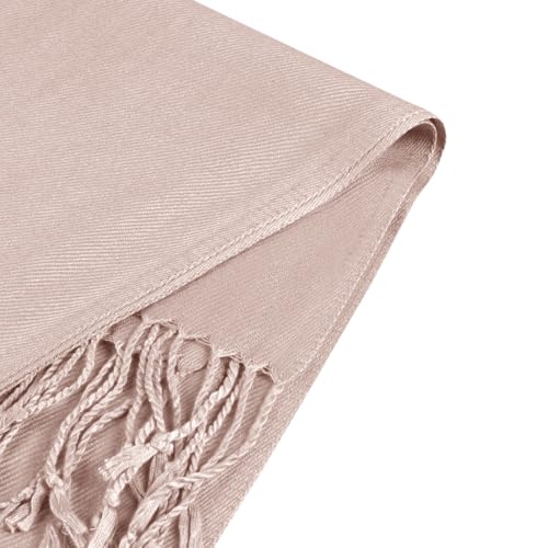 TZ Promise Women Pashmina Shawls and Wraps for Evening Dresses,Soft Large Long Scarf for Wedding,Bride Bridesmaid Gifts - color: Rose Gold