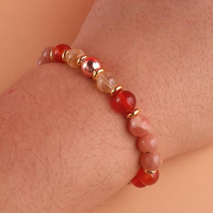 KSQS Healing Stone Bead Bracelet for Women, Natural Gemstones Balance Protection Bracelet, Spiritual Crystal Beads Bracelet Anxiety Relief with Meaning Card - style: Charisma