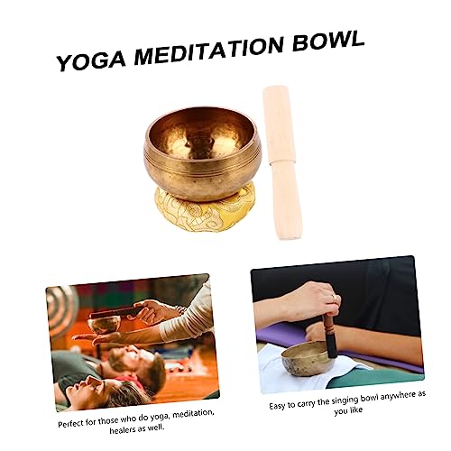 UPKOCH Handmade Tibetan Singing Bowl Set for Meditation Yoga Sound Healing – Includes Cushion and Mallet for Mindfulness and Spiritual Practice