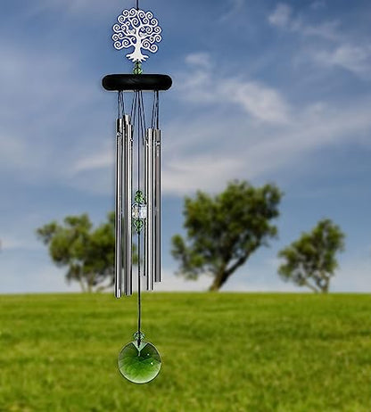 Woodstock Chimes Signature Collection, Crystal Tree of Life Chime, 19'' Decor Designs Wind Chimes for Outdoor, Patio, Home or Garden Décor (WFTE)