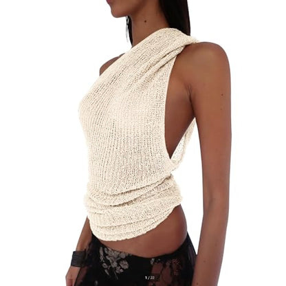Women Sheer Poncho Top Summer Knit See Through Shrug Sweater Shawl Wrap Beach Cover Up KCSST001 - color: Beige