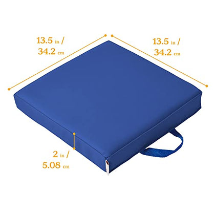 ECR4Kids SoftZone Square Floor Cushions with Handle, Flexible Seating, Blue, 6-Piece - color: Blue