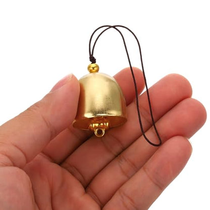 PATIKIL 6 Pcs Wind Chime, Hanging Bells Temple Bells Retro Outdoor Hanging Metal Chinese Wind Chime Round for Outside Garden Camping, Gold Brown - color: Gold Brown