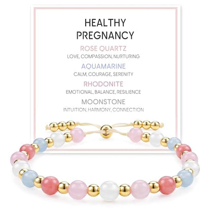 SmileBelle Protection Bracelets for Women, Pregnancy Gifts for Expecting Mom Sunflower Gifts for Women Black Tourmaline Bracelets as Healing Bracelet Sunflower Bracelet as Mother Day Gift - style: Pregnancy Protection