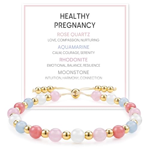 SmileBelle Protection Bracelets for Women, Pregnancy Gifts for Expecting Mom Sunflower Gifts for Women Black Tourmaline Bracelets as Healing Bracelet Sunflower Bracelet as Mother Day Gift - style: Pregnancy Protection