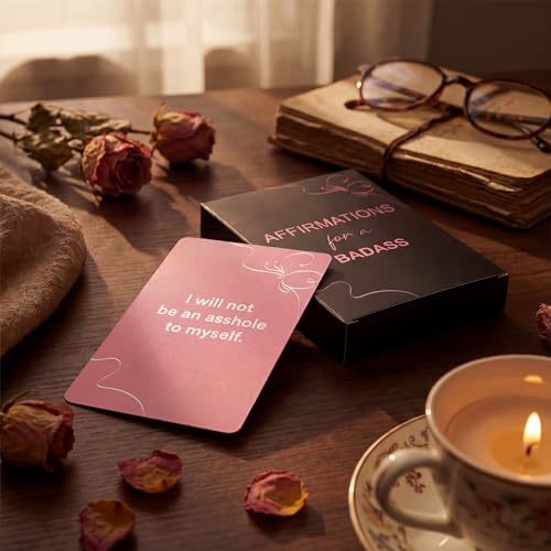 Thboxes 52 Affirmation Cards for Women - Inspirational Gifts, Birthday or Recovery Gifts, Burnout Support & Life Transition Tool, 400gsm Thick Matte Cards, Rounded Edges, for Meditation or Journaling