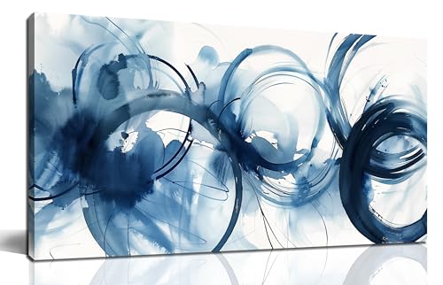 WVMAPTA Blue And White Pictures Wall Decor For Living Room Abstract Wall Art For Office Minimalist Prints Wall Art For Bedroom Size 20 x 40 Inch - color: Blue And White, size: 40"L x 20"W