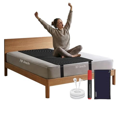 NIULAFR Grounding Mat for Bed, Earth Connected Conductive Grounding Mattress Pad for Better Sleep, Reduce Stress, Improve Health - size: Queen - 27"x78"