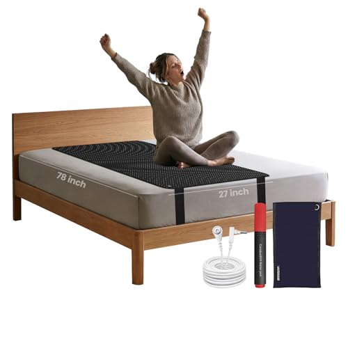 NIULAFR Grounding Mat for Bed, Earth Connected Conductive Grounding Mattress Pad for Better Sleep, Reduce Stress, Improve Health - size: Queen - 27"x78"