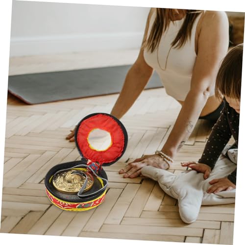 1pc Yoga Cymbal Bells for Meditation and Sound Healing Handmade Nepalese Instrument Storage Bag Random Thick Resonant Tone for Mindfulness and Relaxation