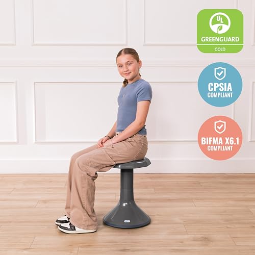 ECR4Kids ACE Active Core Engagement Wobble Stool, 18-Inch Seat Height, Flexible Seating, Grey - color: Grey
