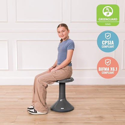 ECR4Kids ACE Active Core Engagement Wobble Stool, 18-Inch Seat Height, Flexible Seating, Grey - color: Grey