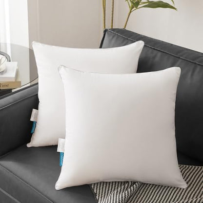 Oubonun 20"x20" Pillow Inserts (Set of 4) - 100% Cotton Cover, Square Throw Pillow Inserts for Couch, Sofa, Bed - Decorative 20 Inch White Pillow Inserts - style: 20x20 Inch (Pack of 4)