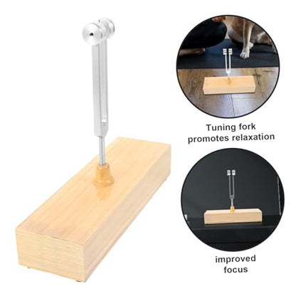C128hz Aluminum Alloy Tuning Fork Wooden Sound Box for Sound Healing Meditation