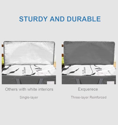 Three-layer Reinforced Moving Bags, 6 Pack Extra Large 93L 60lb Heavy Duty Moving Totes with Strong Zippers & Handles, Easy Open Lids, Water-Resistant, Storage Totes, Fold Flat