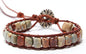 7 Chakra Bracelet Bohemian Handmade Leather Wrap Healing Protection Natural Stone Yoga Beaded Bracelets Boho Friendship Jewelry - color: Gray Turquoise