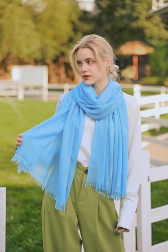 Pashmina Shawl Party Wraps Evening Dress Bridesmaid Long Cotton Scarves for Wedding - color: Light Blue 10