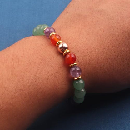 KSQS Healing Stone Bead Bracelet for Women, Natural Gemstones Balance Protection Bracelet, Spiritual Crystal Beads Bracelet Anxiety Relief with Meaning Card - style: Bring Balance to Life