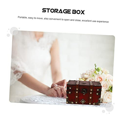 Retro Wooden Square Storage Box Delicate Jewelry Organizer Solid Sundries Storage for Living Room Bedroom Office Chic Design for Small Items
