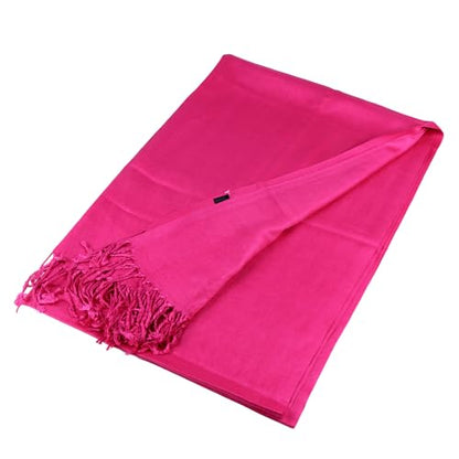 TZ Promise Women Pashmina Shawls and Wraps for Evening Dresses,Soft Large Long Scarf for Wedding,Bride Bridesmaid Gifts - color: Hot Pink