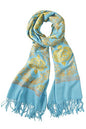 Urban CoCo Women's Embroidered Oversize Tassel Shawl Scarf Wraps for Women - color: #2-light Blue