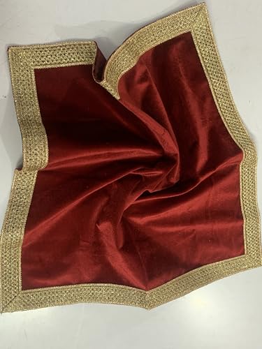 SMMS Spiritual Velvet Table Cloth Altar Tarot Spread (Maroon, Small- 46cm*46cm/ 18inch*18inch) - color: Maroon, size: Small- 46cm*46cm/ 18inch*18inch