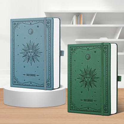 EMSHOI 2 Packs A5 Blank Notebook Journal - 320 Pages, 100gsm Thick Paper, Hardcover Leather, Art Sketchbook for Drawing, Unlined