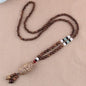 Nepal Buddhist Mala Wood Bead Necklace Ethnic Sweater Chain Statement Long Necklaces & Pendants for Women Men Gift Souvenir (Color : Style7)