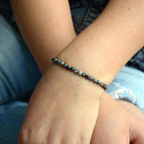 Handmade Stretch Gemstone Bead Bracelet - 4mm Natural Women's Jewelry