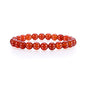 Cherry Tree Collection Gemstone Beaded Stretch Bracelet 8mm Round Beads 7" - color: Red Agate - Deep Orange