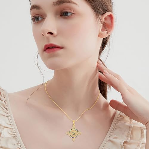 Witch Knot/Trinity/Triple Moon Necklace S925 Sterling Silver Protection Jewelry Gifts for Women - style: witch knot