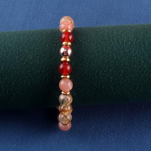 KSQS Healing Stone Bead Bracelet for Women, Natural Gemstones Balance Protection Bracelet, Spiritual Crystal Beads Bracelet Anxiety Relief with Meaning Card - style: Uplifting